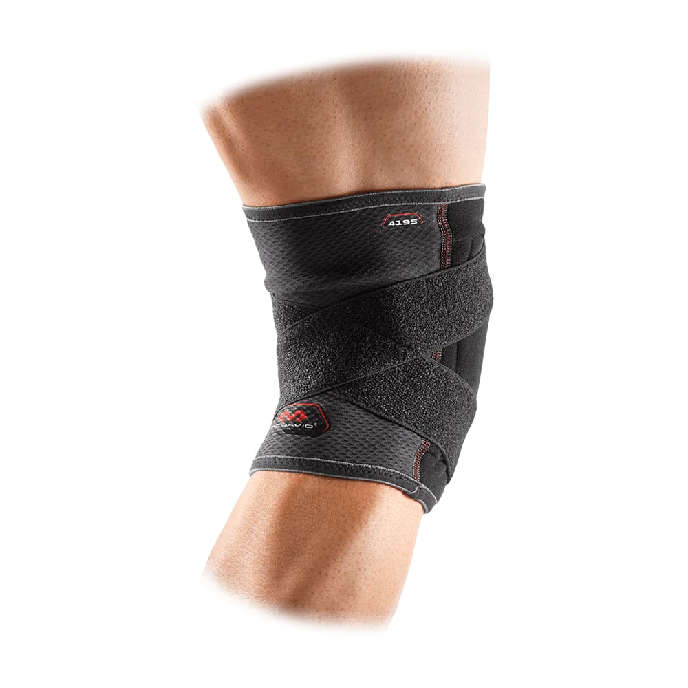 McDavid MD4195 Бандаж стабилизатор коленного сустава с дополнительными ремнями (Knee Support/Adjustable/Cross Straps) - Черный